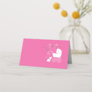 Carte De Placement Français Baby shower Bulldog Français Français ros