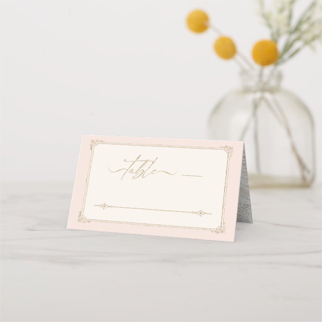 Carte De Placement Français Romance Heart Mariage Gold ID870 (Devant)