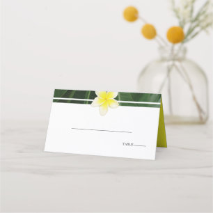 Carte De Placement Frangipani jaune Plumeria Mariage