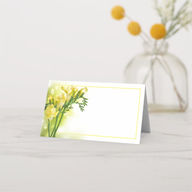 Carte De Placement Freesia Jaune (Devant)