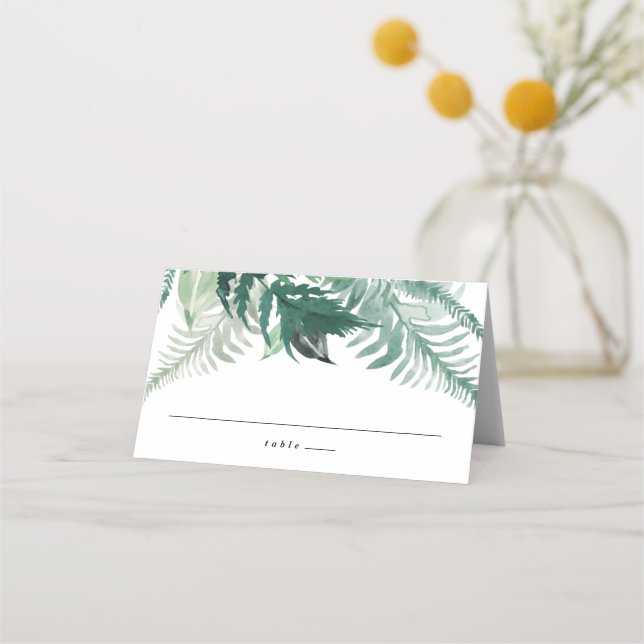 Carte De Placement Fresh Greenery Modern Watercolor (Devant)