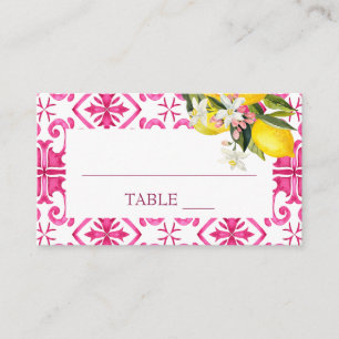 Carte De Placement Fuchsia Majolica magenta tuiles douche nuptiale