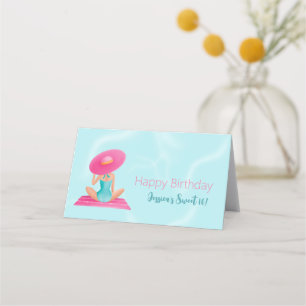 Carte De Placement Fun Summer Pool Party Watercolor Sweet 16