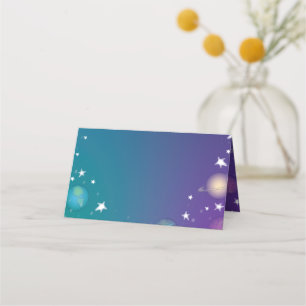 Carte De Placement Galaxie du Baby shower spatial