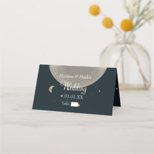 Carte De Placement Galaxy Constellation Mariage Gold Star Moon Foil