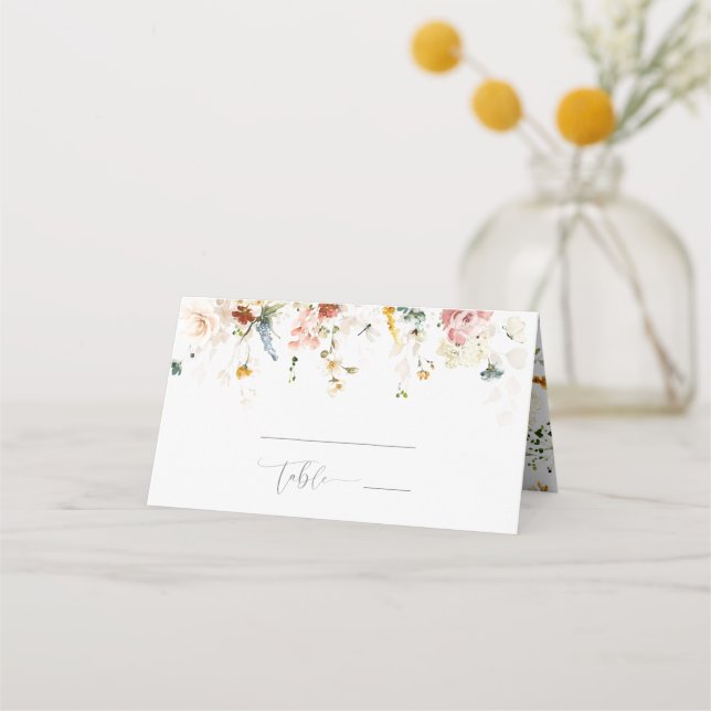 Carte De Placement Garden Flowers Botanical Bridal Shower Place Card (Devant)