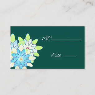 Carte De Placement Gerbera Daisy Blue Green Place Card pour l'occasio