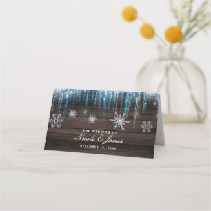 Carte De Placement Glaçons Gelés Numéro de Table Hiver Merveilleux