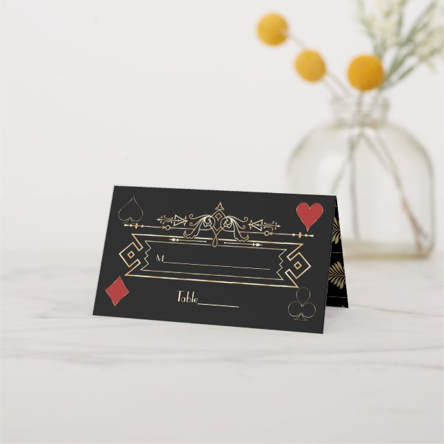 Carte De Placement Glam Gold Black Gatsby Style Roaring Mariage des a (Devant)