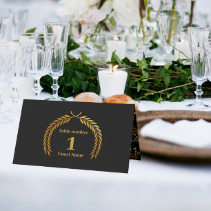 Carte De Placement Glam Mystic Black Gold Nuages Mariage Lune