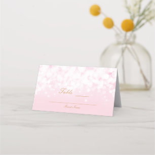 Carte De Placement Glam Pink Chic Bokeh Glamor Lights Numéro de table