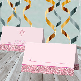 Carte De Placement Glam Pink Fun Siège Pour La Fête Bat mitzvah