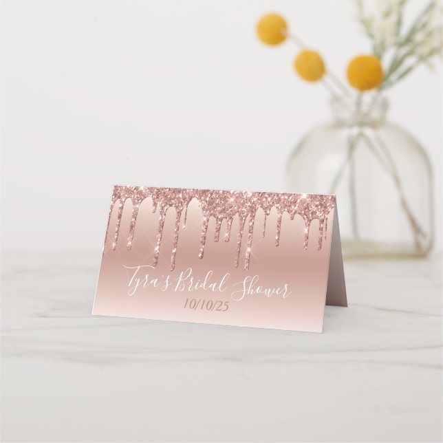 Carte De Placement Glam Rose Gold Parties scintillant Drift Elegant P (Dos)