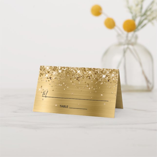 Carte De Placement Glitterie Gold Foil Lined (Devant)