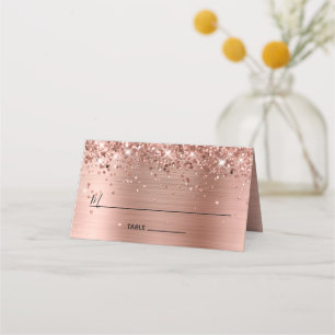 Carte De Placement Glitterie Rose Gold Foil Lined