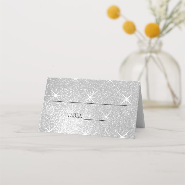 Carte De Placement Glitz et glam personnalisées table de mariage (Devant)