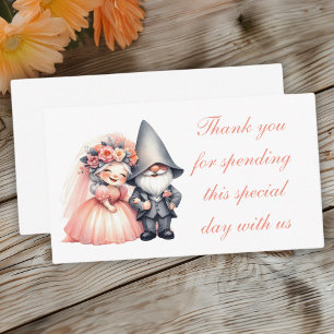 Carte De Placement Gnome Whimsical Orange Garden Wedding