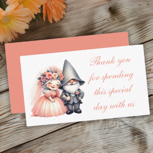 Carte De Placement Gnome Whimsical Orange Garden Wedding