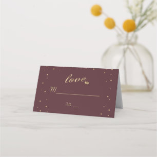 Carte De Placement Gold Confetti Love Bourgogne Mariage Numéro de tab