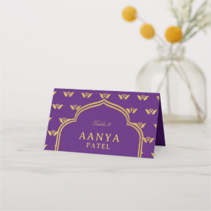 Carte De Placement Gold Elephant & Lotus Flower Mariage nom de l'esco