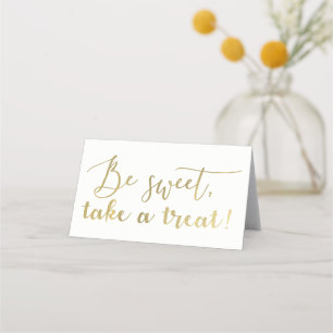 Carte De Placement Gold Foil Be Sweet Take a Treat Script Table