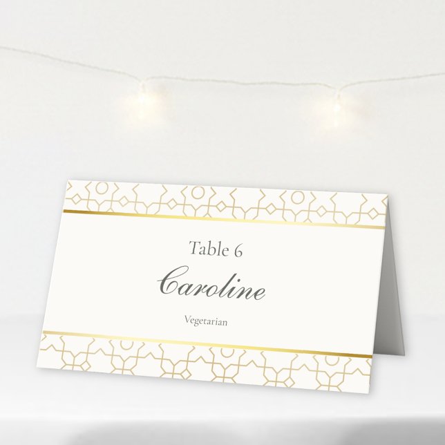Carte De Placement Gold Geometric Arch Art Deco Wedding Table (Gold & Ivory Geometric Art Deco Wedding Table Card)