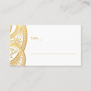 Carte De Placement Gold Paisley Mariage indien traditionnel