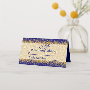 Carte De Placement Gold Parties scintillant Royal Blue