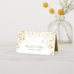 Carte De Placement Gold Ribbon Confetti