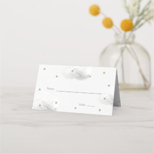 Carte De Placement Gold Star & Grey Cloud Baby shower