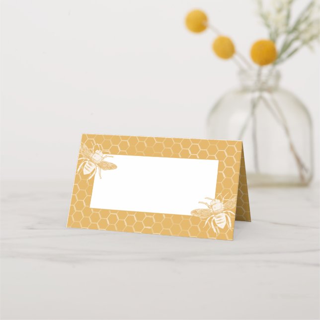 Carte De Placement Golden Honeycomb and Bees (Devant)