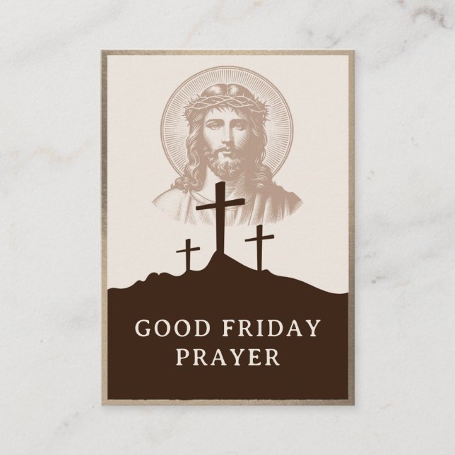 Carte De Placement Good Friday Catholic Adoration Prayer Card (Devant)
