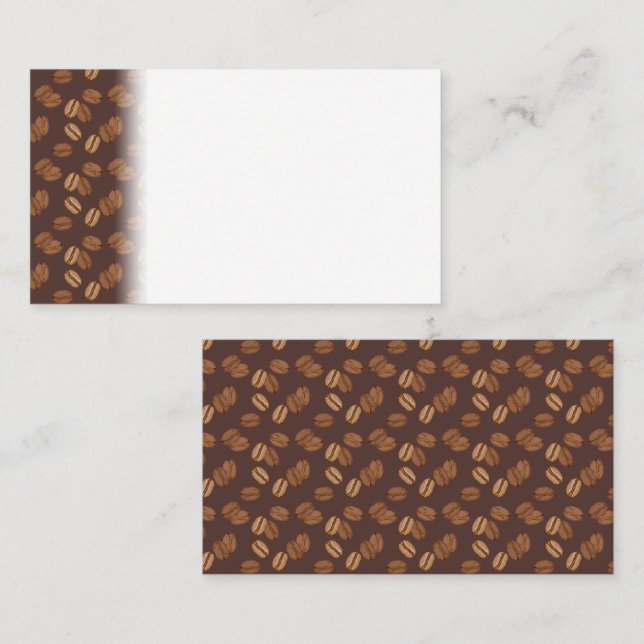 Carte De Placement Grains de Café Haricots Fève Café Torréfiés Bruns  (Devant / Derrière)