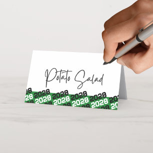 Carte De Placement Green Black Graduation Year Folding Food ou