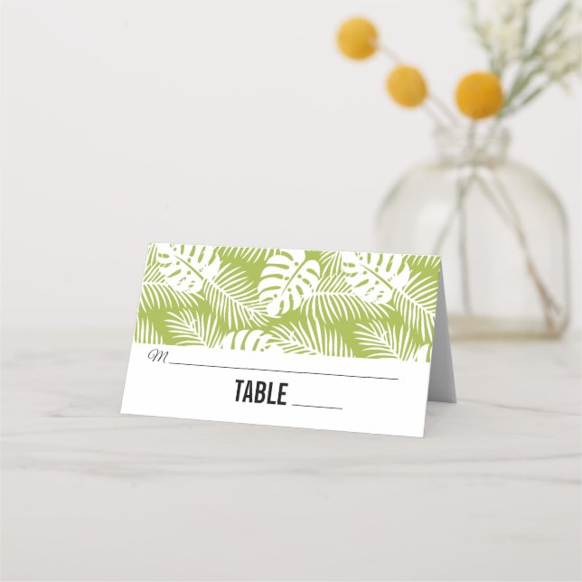 Carte De Placement Green Palm Feuille Rainforest Motif (Devant)