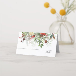 Carte De Placement Greens de Noël Blanc Mariage de Noël