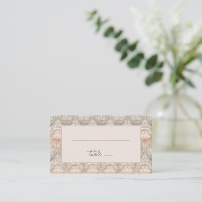 Carte De Placement Grille florale pastel élégante (Debout devant)
