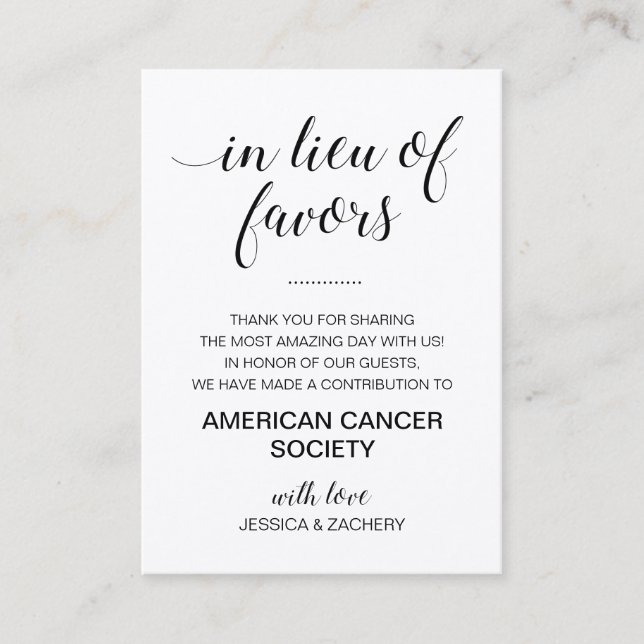 Carte De Placement Gris Noir Lieu De Faveurs Mariage De Dons De Chari (Devant)