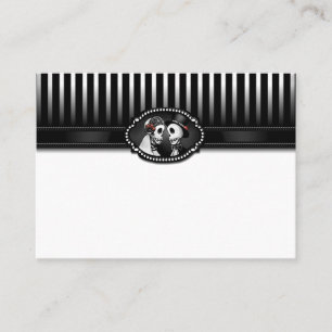Carte De Placement Halloween Elégant noir blanc Squelette BLANC Place