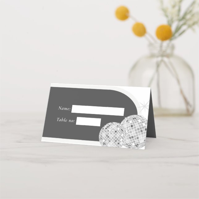 Carte De Placement Halloween Retro Disco Spiders & Disco Ball Mariage (Devant)