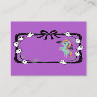 Carte De Placement Halloween Unicorn Greeting Bat Purple