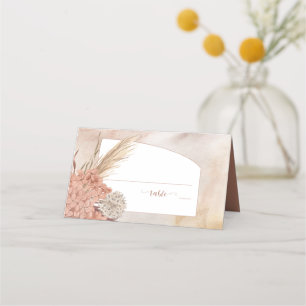 Carte De Placement Herbe Boho Pampas   Endroit Séché De Bleu Hydrange