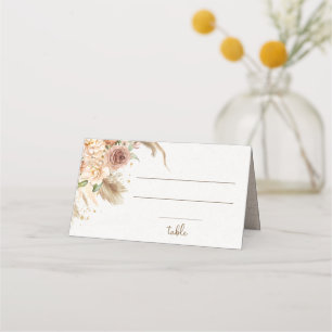 Carte de placement herbe de pampa roses boho