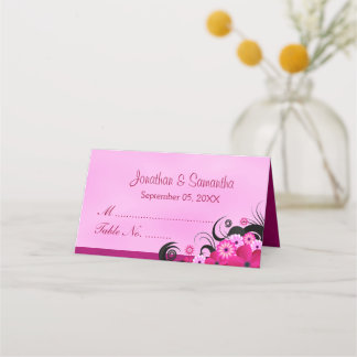 Carte De Placement Hibiscus Classique Floral Lumière Fuchsia Table Pl