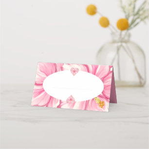 Carte De Placement Hibiscus & dentelle PINK