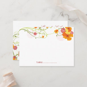 Carte De Placement Hibiscus Jaune Mariage Floral