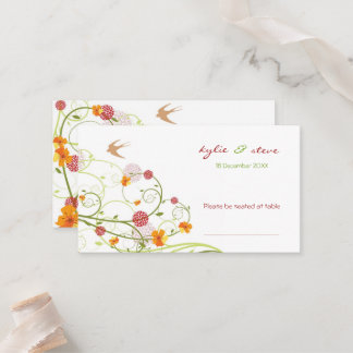 Carte De Placement Hibiscus Jaune Mariage Floral
