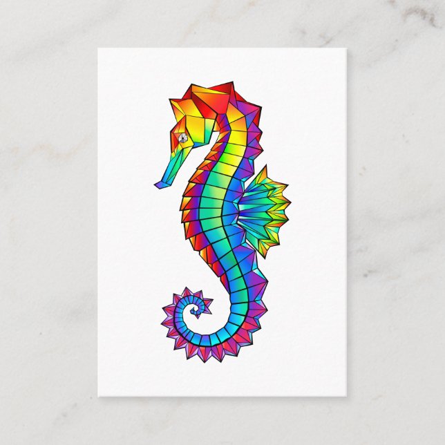 Carte De Placement Hippocampe polygonal arc-en-ciel (Devant)