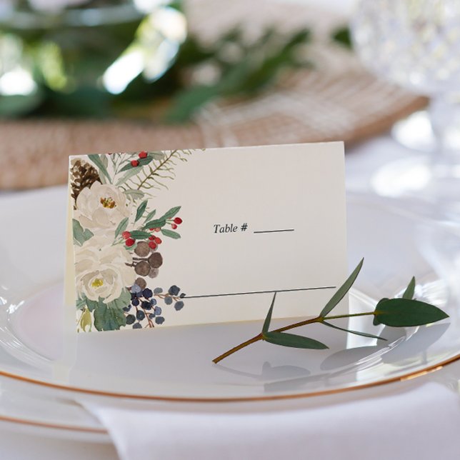 Carte De Placement Hiver mystique | Table Mariage botanique (Créateur téléchargé)
