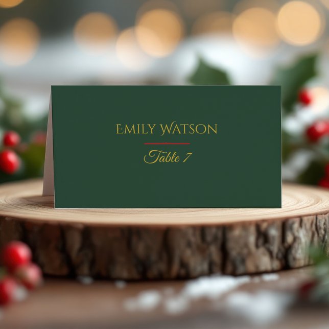 Carte De Placement Holiday Luxe Modern Christmas Place Card  (Créateur téléchargé)